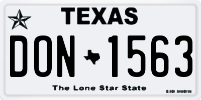 TX license plate DON1563