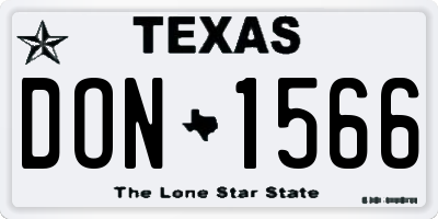 TX license plate DON1566