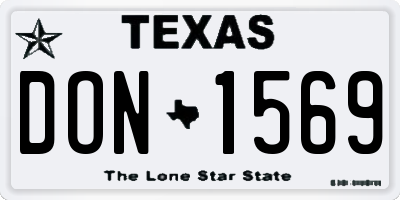 TX license plate DON1569