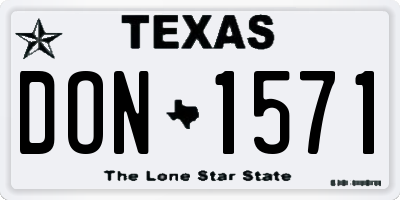 TX license plate DON1571