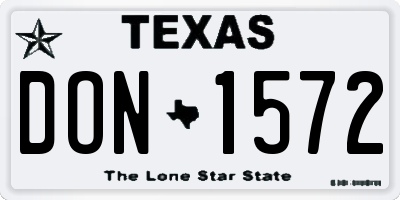TX license plate DON1572