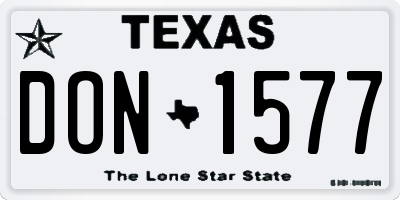 TX license plate DON1577