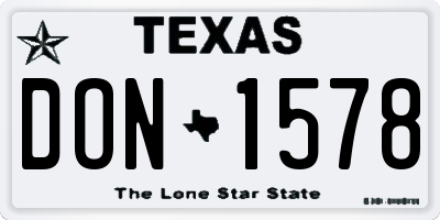 TX license plate DON1578