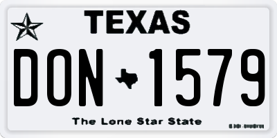 TX license plate DON1579
