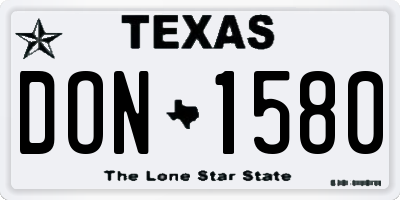 TX license plate DON1580