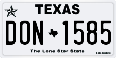 TX license plate DON1585