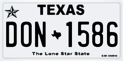 TX license plate DON1586