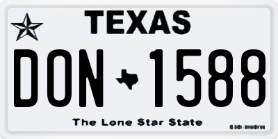 TX license plate DON1588