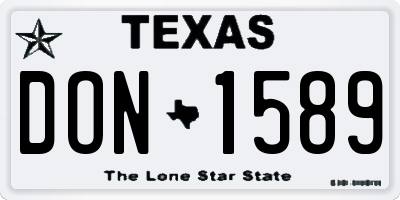 TX license plate DON1589