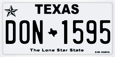 TX license plate DON1595