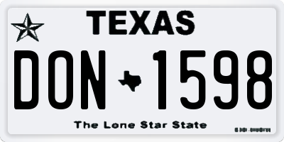 TX license plate DON1598