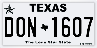 TX license plate DON1607