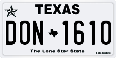 TX license plate DON1610