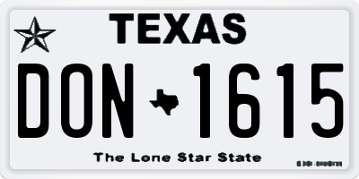 TX license plate DON1615