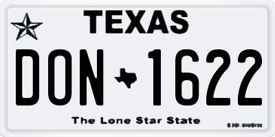 TX license plate DON1622