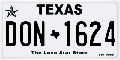 TX license plate DON1624