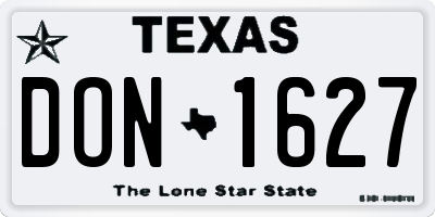 TX license plate DON1627