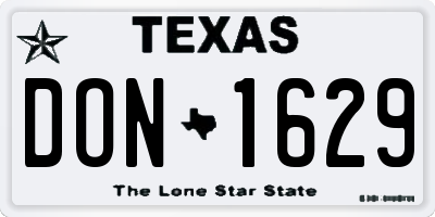 TX license plate DON1629