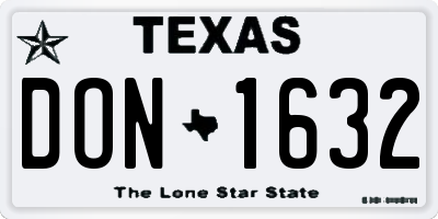 TX license plate DON1632