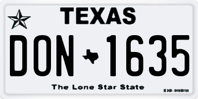 TX license plate DON1635