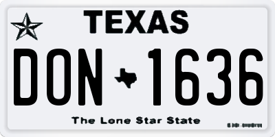 TX license plate DON1636