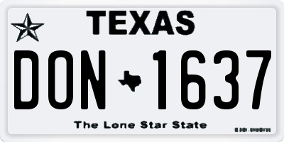 TX license plate DON1637
