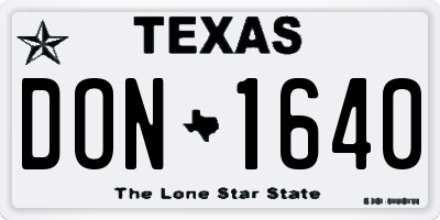 TX license plate DON1640
