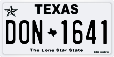 TX license plate DON1641