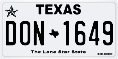 TX license plate DON1649