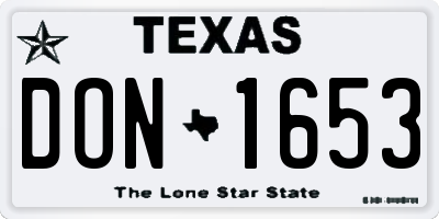 TX license plate DON1653