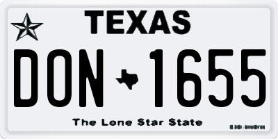 TX license plate DON1655