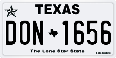 TX license plate DON1656