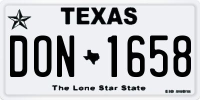 TX license plate DON1658