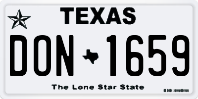 TX license plate DON1659