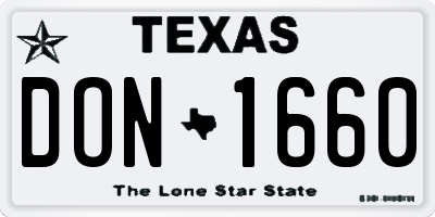 TX license plate DON1660