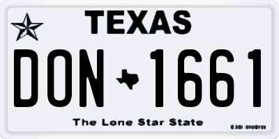 TX license plate DON1661