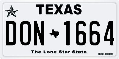 TX license plate DON1664