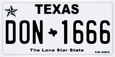 TX license plate DON1666