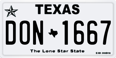 TX license plate DON1667