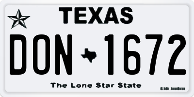 TX license plate DON1672