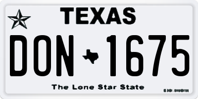 TX license plate DON1675