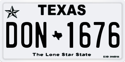 TX license plate DON1676