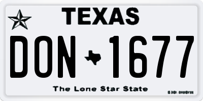 TX license plate DON1677