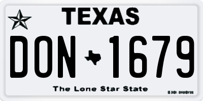 TX license plate DON1679
