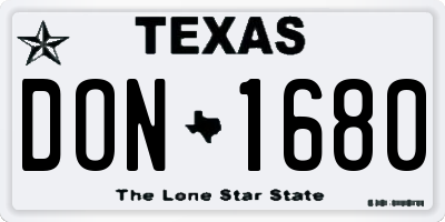 TX license plate DON1680