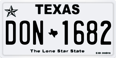 TX license plate DON1682