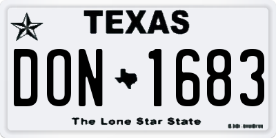 TX license plate DON1683