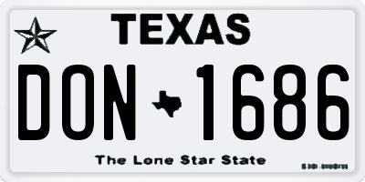 TX license plate DON1686