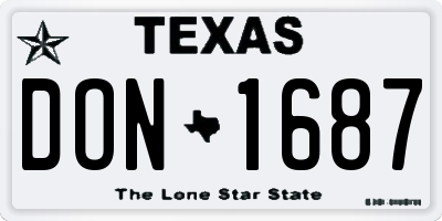 TX license plate DON1687