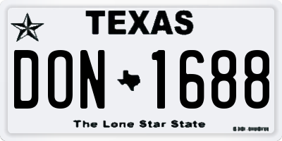 TX license plate DON1688